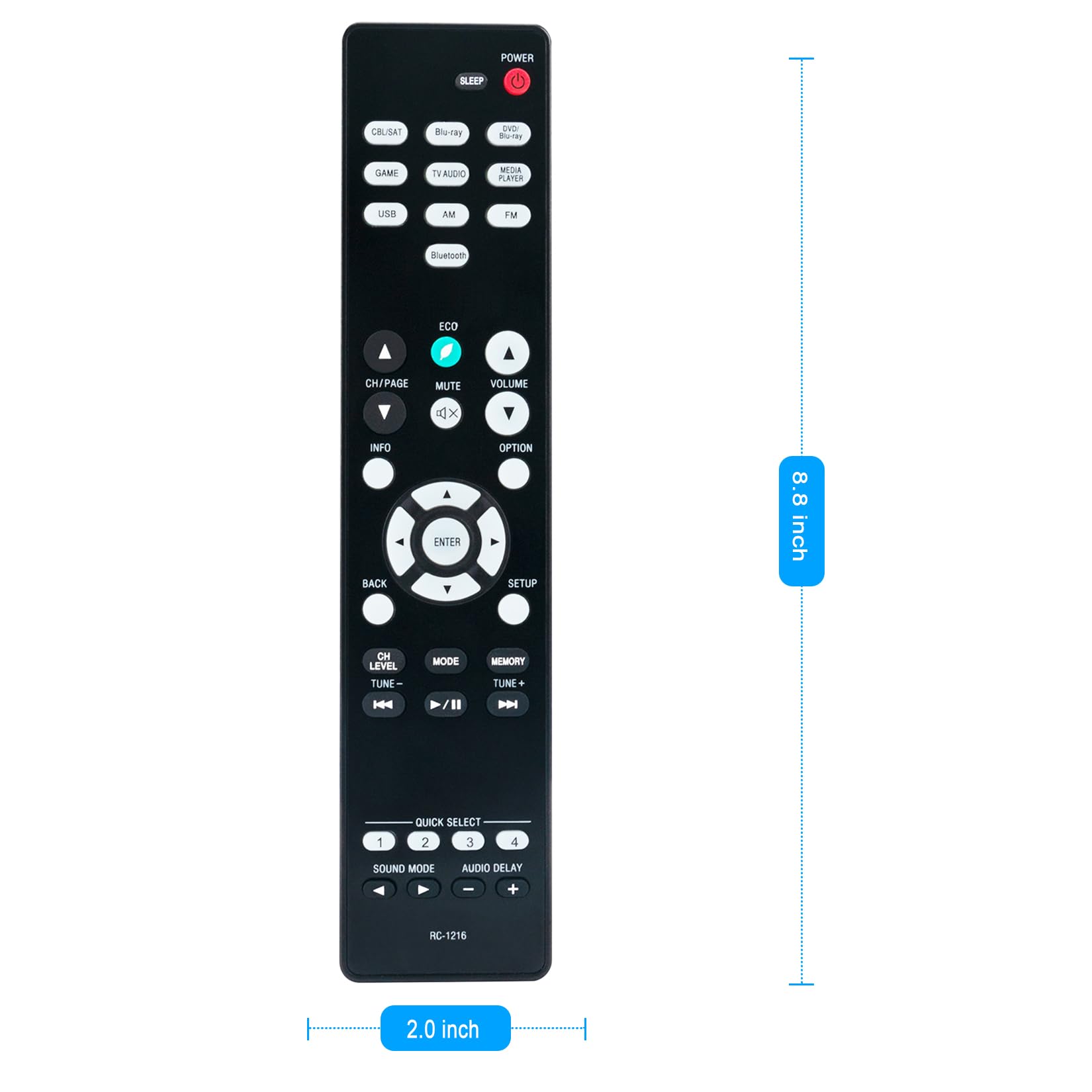 Amazon.com: ZdalaMit RC-1216 Replacement Remote Control Applicable